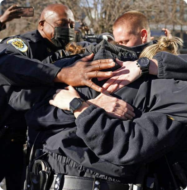 Cops Group Hug